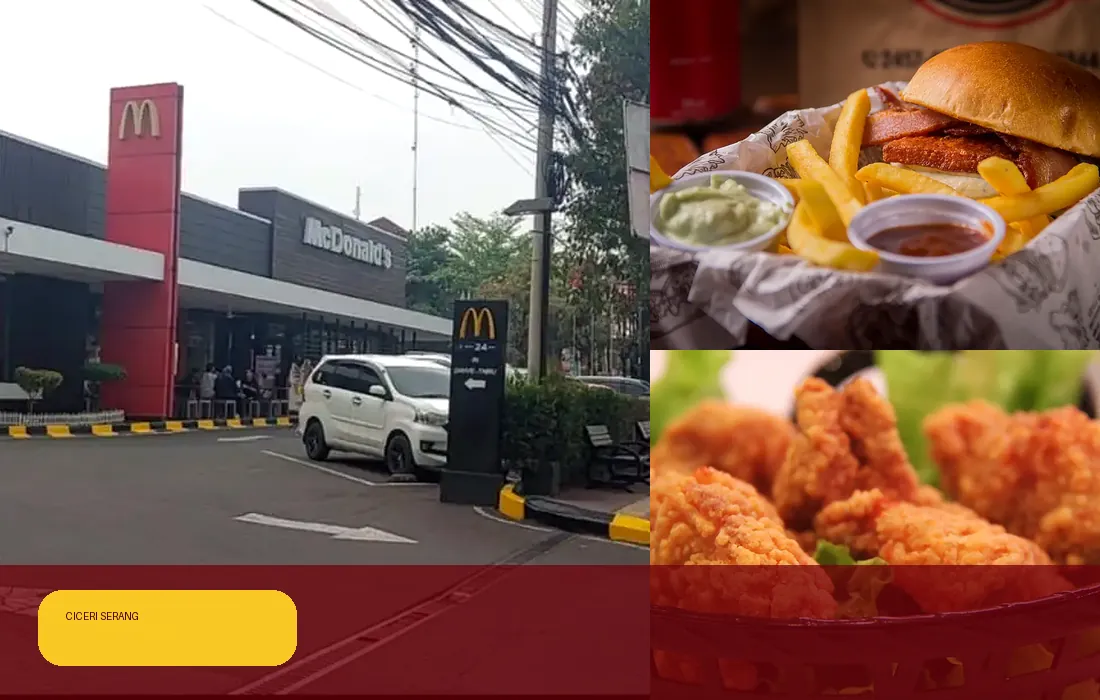 Kolase eksterior, suasana area makan, dan pilihan menu McDonald's Sukabumi Indah Plaza